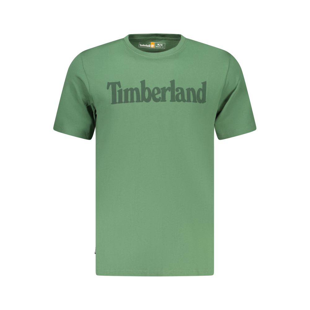 T-Shirt by Timberland for men in cotton green showcases a fashionable silhouette, elegantly detailed with a fashionable and for a sophisticated, high-fashion look.