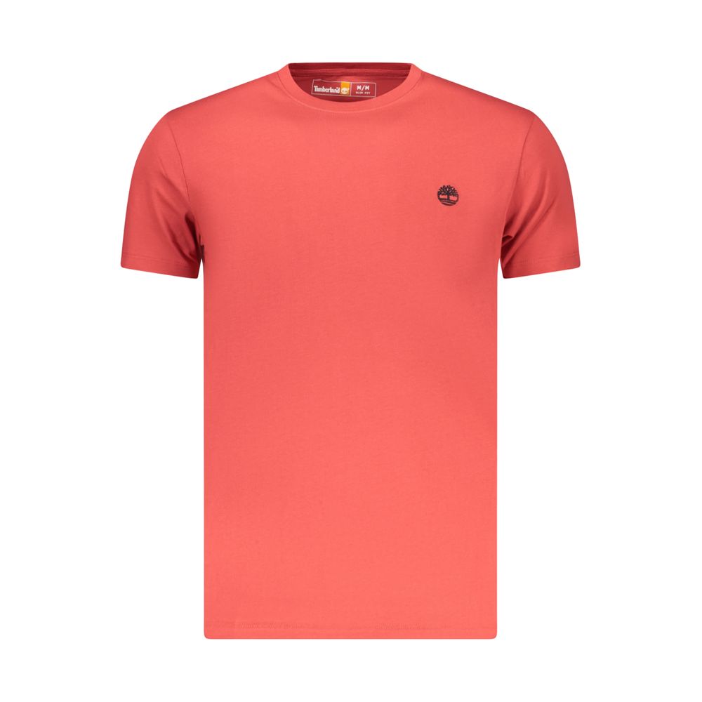 T-Shirt by Timberland for men in cotton red showcases a dramatic silhouette, elegantly detailed with a dramatic and for a truly dramatic finish.