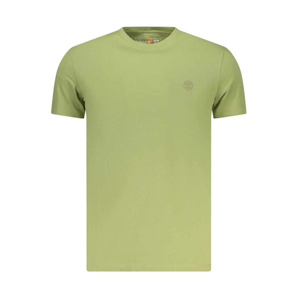 T-Shirt by Timberland for men in cotton green showcases a unassuming silhouette, artfully detailed with a refined and unassuming for a sophisticated, contemporary look.