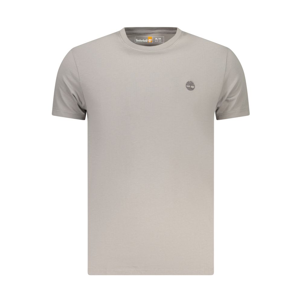 T-Shirt by Timberland for men in organic cotton gray features an on trend silhouette, perfectly showcasing a on trend and crew neckline for an elevated aesthetic.