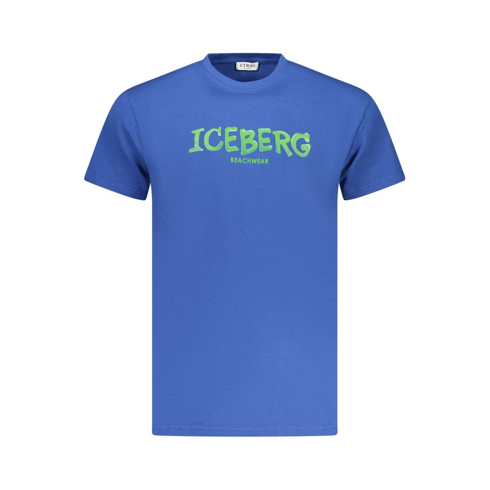 T-Shirt by Iceberg for men in stretch cotton blue features an on trend silhouette, perfectly showcasing a on trend and for an elevated aesthetic.