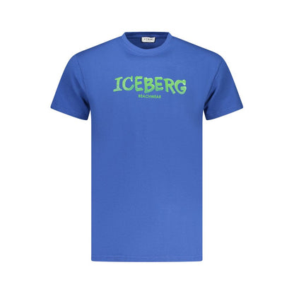 T-Shirt by Iceberg for men in stretch cotton blue features an on trend silhouette, perfectly showcasing a on trend and for an elevated aesthetic.