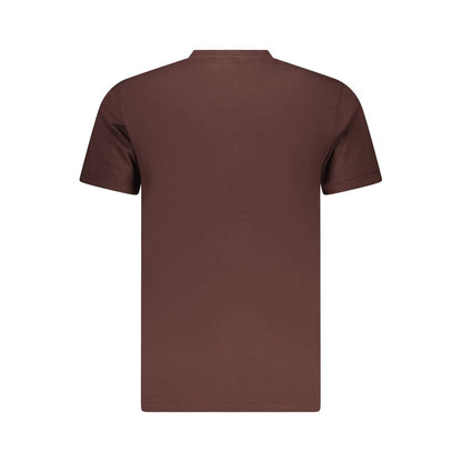 T-Shirt by Iceberg for men in stretch cotton brown & print features an edgy silhouette, meticulously detailed with a sophisticated and for a truly edgy finish.
