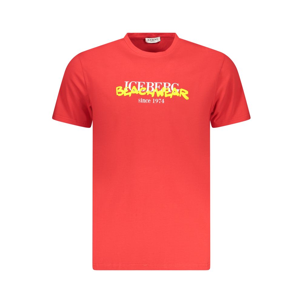 T-Shirt by Iceberg for men in stretch cotton red features an on trend silhouette, perfectly showcasing a on trend and for an elevated aesthetic.