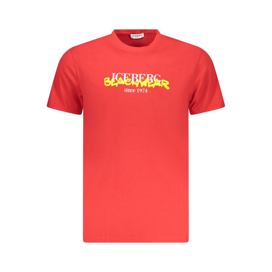 T-Shirt by Iceberg for men in stretch cotton red features an on trend silhouette, perfectly showcasing a on trend and for an elevated aesthetic.