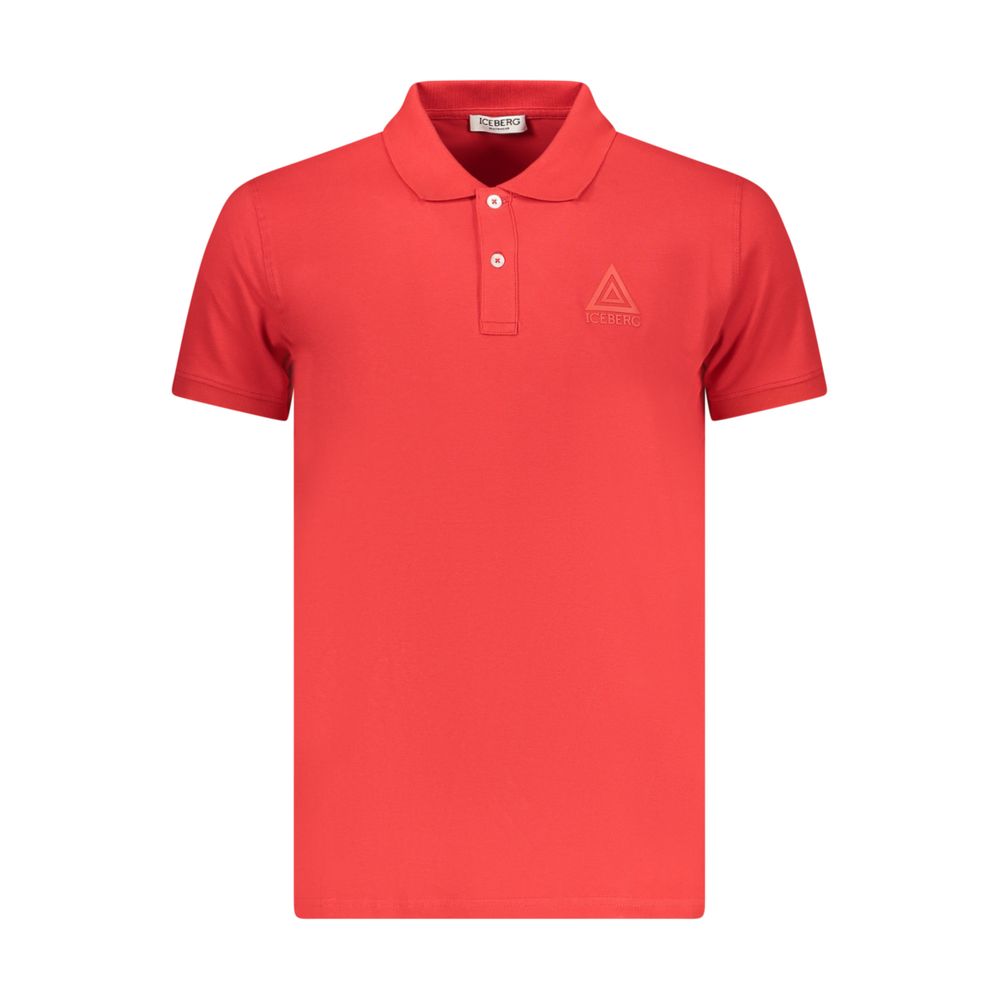 Polo Shirt by Iceberg for men in polyamide cotton red presents a sleek silhouette, featuring a refined and for a sleek finish.