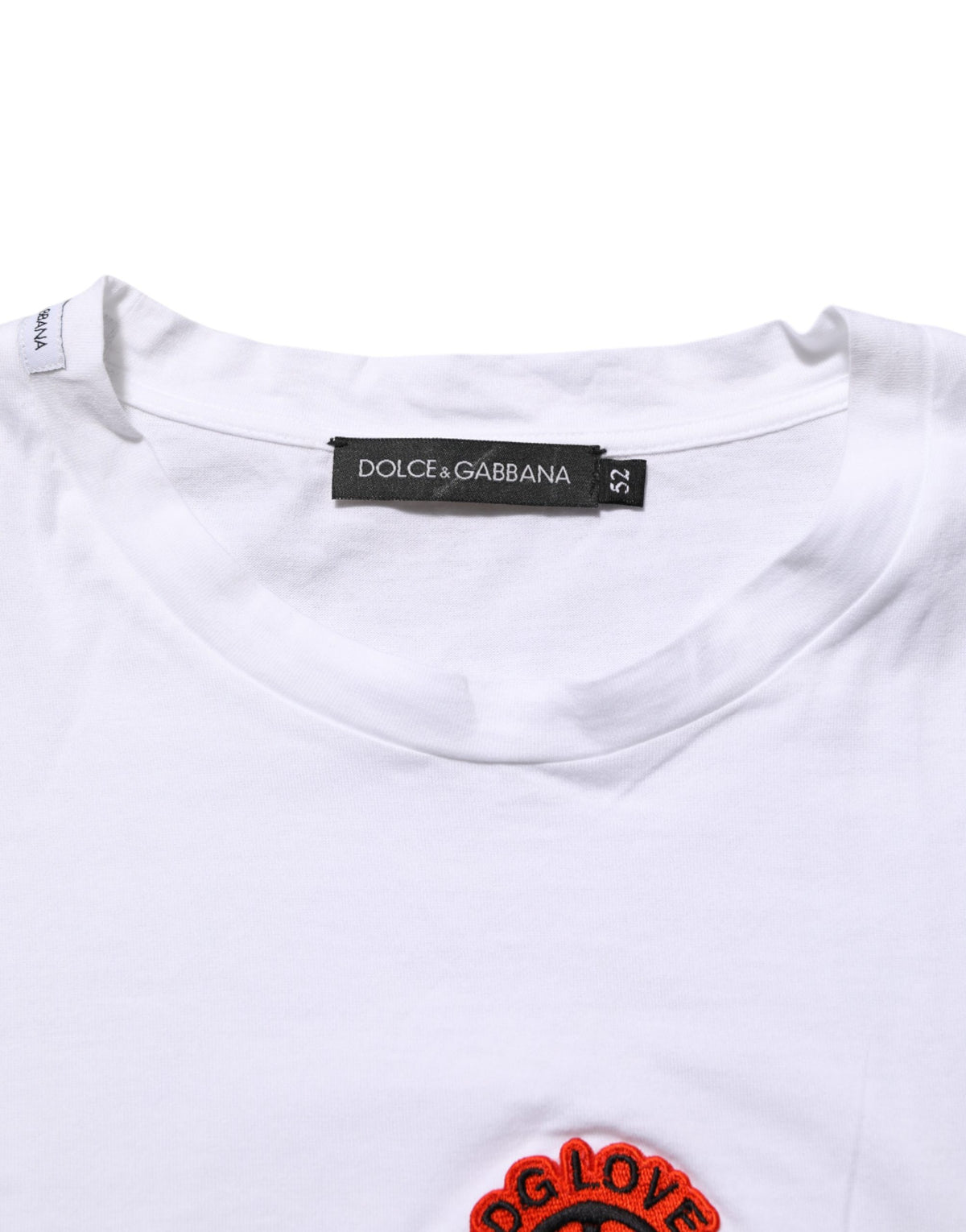 Dolce & Gabbana Men's Regular Fit Short-Sleeve Crew Neck Cotton T-Shirt - White Patterned Signature