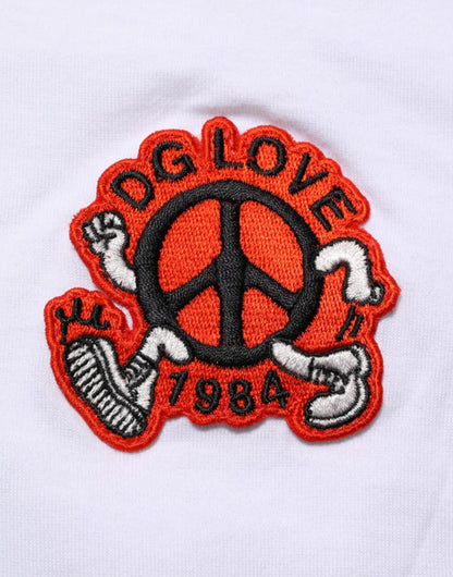 Dolce & Gabbana Men's Regular Fit Short-Sleeve Crew Neck Cotton T-Shirt - White Patterned Signature
