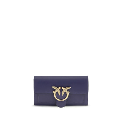 Cardholder Wallet by PINKO for women in bos taurus calf leather blue, signature & monogram showcases a discerning silhouette, artfully capturing the essence of Love Birds One Bos Taurus Calf Leather Cardholder Wallet with its functional card-organization coin-purse.