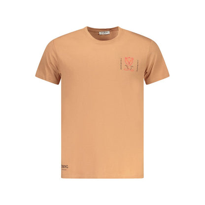 T-Shirt by Iceberg for men in cotton brown & print showcases a fashionable silhouette, elegantly detailed with a fashionable and crew neckline for a sophisticated, high-fashion look.