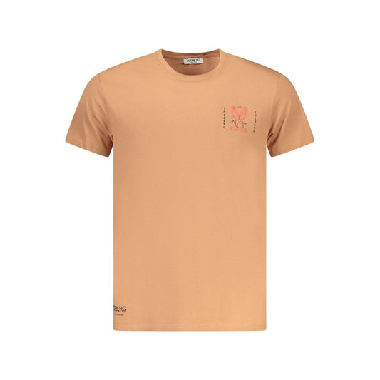 T-Shirt by Iceberg for men in cotton brown & print showcases a fashionable silhouette, elegantly detailed with a fashionable and crew neckline for a sophisticated, high-fashion look.