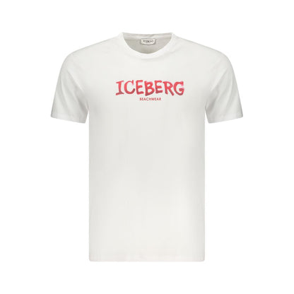 T-Shirt by Iceberg for men in cotton white & print features an on trend silhouette, perfectly showcasing a on trend and crew neckline for an elevated aesthetic.