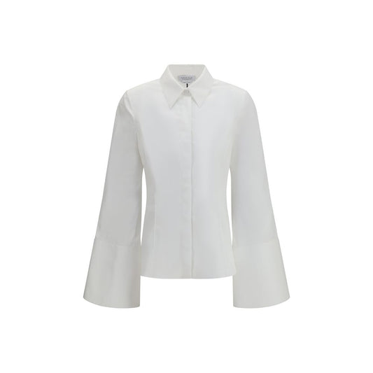 Dress Shirt by Gabriela Hearst for women in cotton white showcases a sharp silhouette, elegantly detailed with a sharp and sharp long-sleeve.