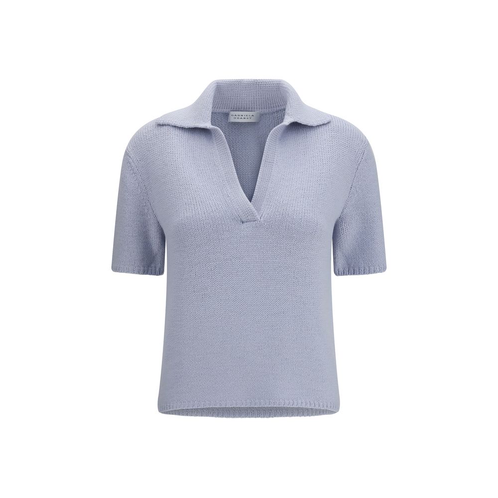 Polo Shirt by Gabriela Hearst for women in cashmere blue presents a crisp silhouette, artfully detailed with a crisp and crisp .