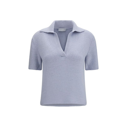 Polo Shirt by Gabriela Hearst for women in cashmere blue presents a crisp silhouette, artfully detailed with a crisp and crisp .