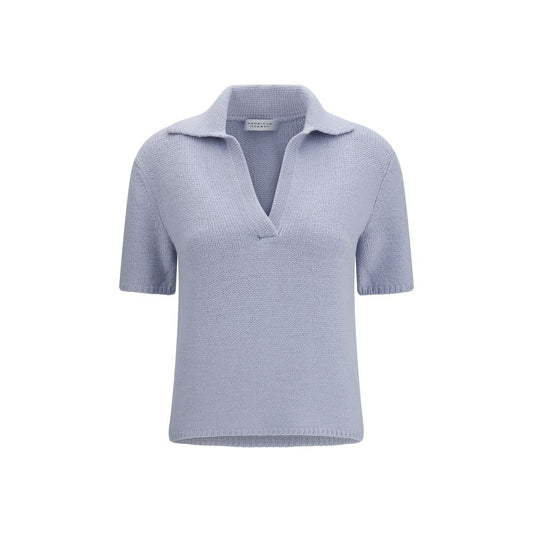Polo Shirt by Gabriela Hearst for women in cashmere blue presents a crisp silhouette, artfully detailed with a crisp and crisp .