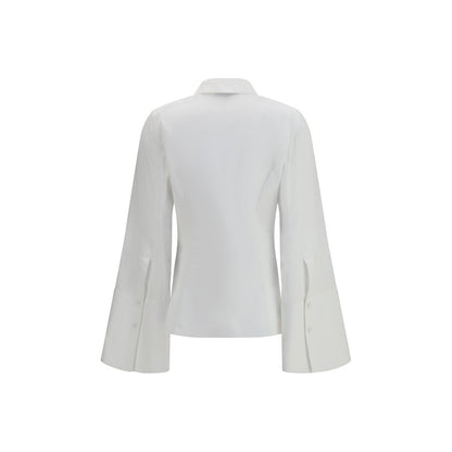 Dress Shirt by Gabriela Hearst for women in cotton white features an architectural silhouette with a refined and elegant for a architectural look.