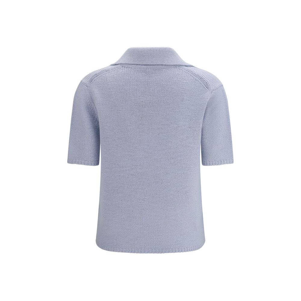 This Polo Shirt by Gabriela Hearst for women in cashmere blue presents a flawless silhouette, showcasing flawless detailing and a refined for a truly flawless aesthetic.