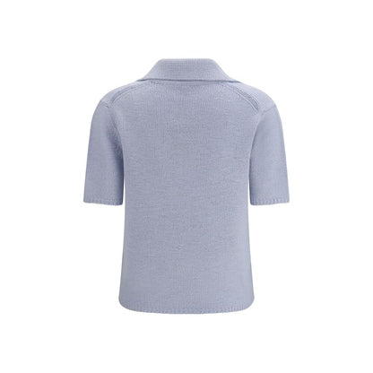 This Polo Shirt by Gabriela Hearst for women in cashmere blue presents a flawless silhouette, showcasing flawless detailing and a refined for a truly flawless aesthetic.