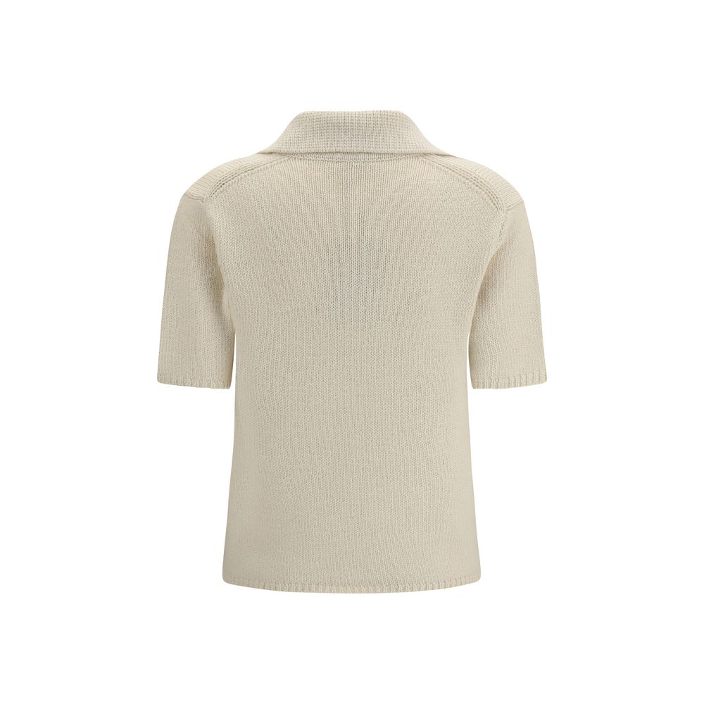 Polo Shirt by Gabriela Hearst for women in cashmere & capra leather beige presents a distinguished silhouette, showcasing a sophisticated and distinguished for a truly distinguished finish.