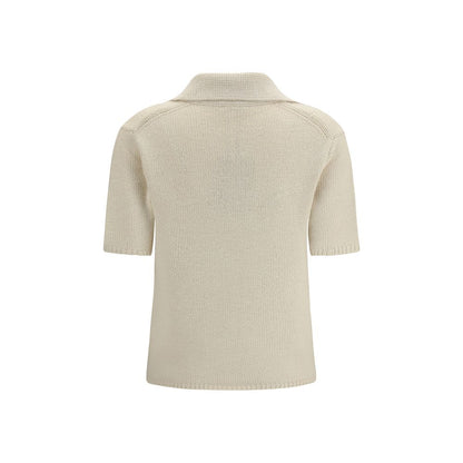 Polo Shirt by Gabriela Hearst for women in cashmere & capra leather beige presents a distinguished silhouette, showcasing a sophisticated and distinguished for a truly distinguished finish.