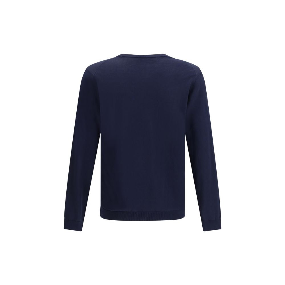 Sweatshirt by Roberto Collina for men in cotton blue & natural features an enviable silhouette, showcasing a premium and refined crew neckline for a truly enviable finish.