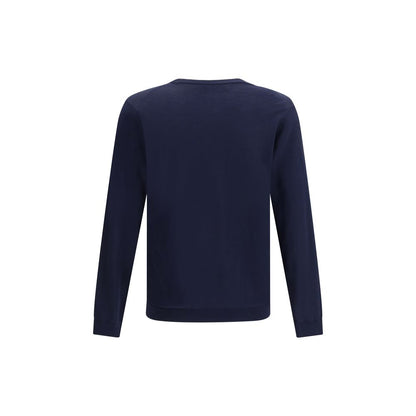 Sweatshirt by Roberto Collina for men in cotton blue & natural features an enviable silhouette, showcasing a premium and refined crew neckline for a truly enviable finish.