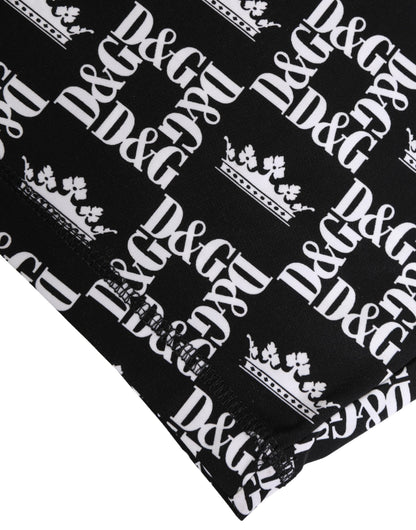 Dolce & Gabbana Men's Stretch Nylon Activewear Shorts - Multicolor Patterned