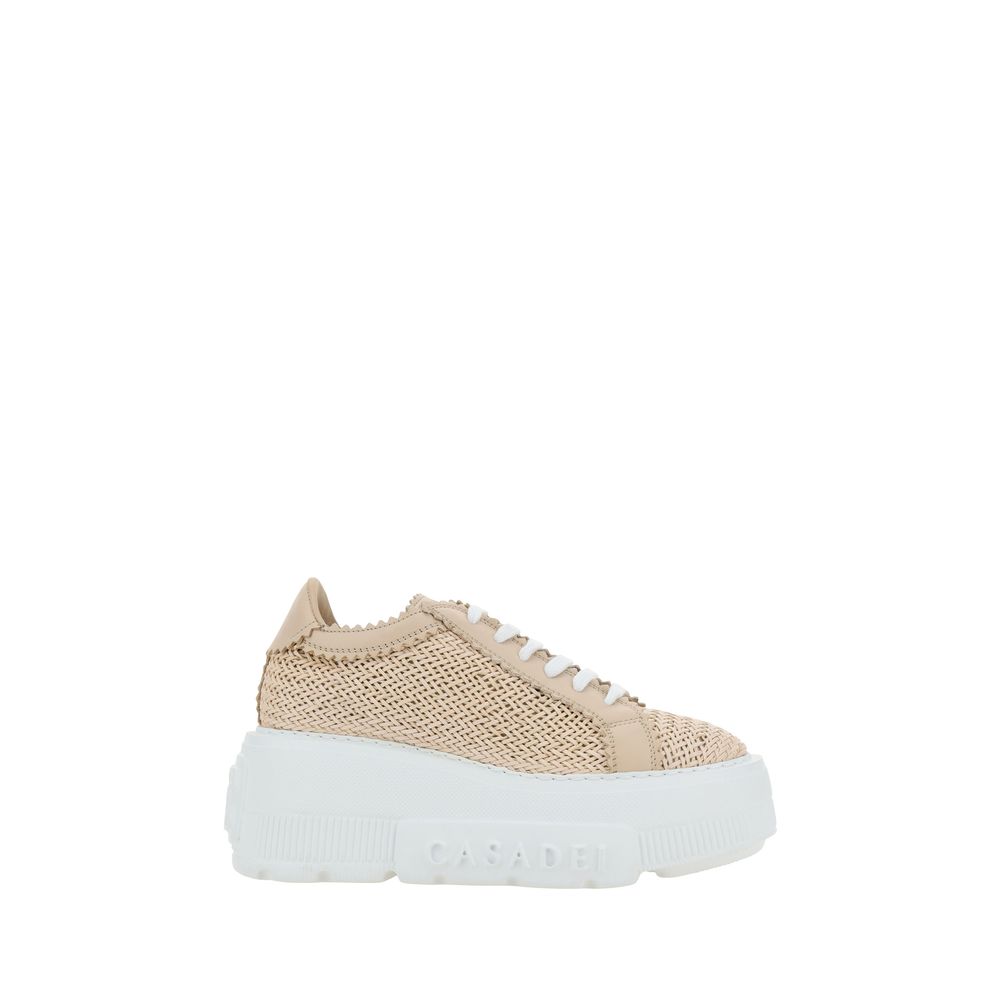 Sneakers by Casadei for women in faux leather beige & monogram features an fashionable silhouette, showcasing the premium Nexus Women's Chunky Faux Leather Sneakers in a fashionable chunky style that offers a fashionable finish for refined style.