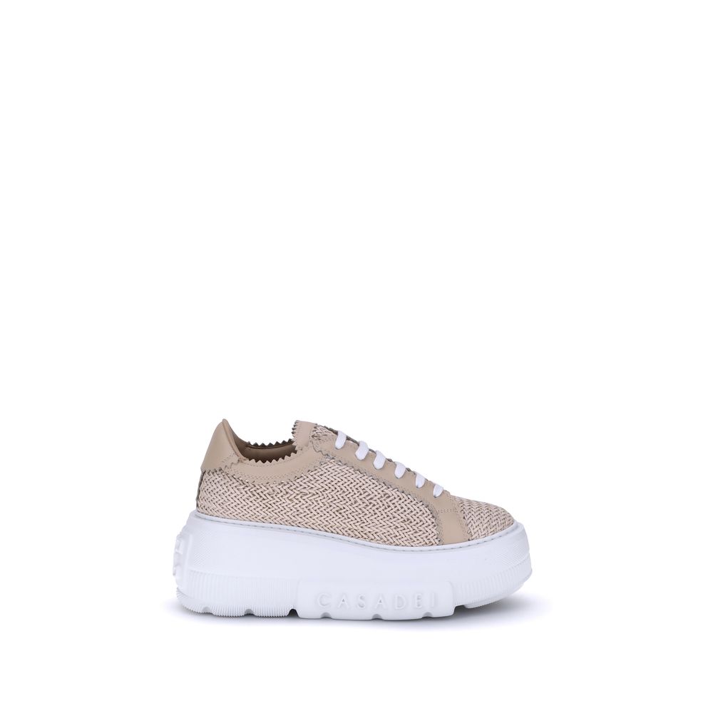 Sneakers by Casadei for women in faux leather beige & monogram features an timeless silhouette from the Nexus Women's Chunky Faux Leather Sneakers collection, showcasing a signature chunky style with an timeless finish.