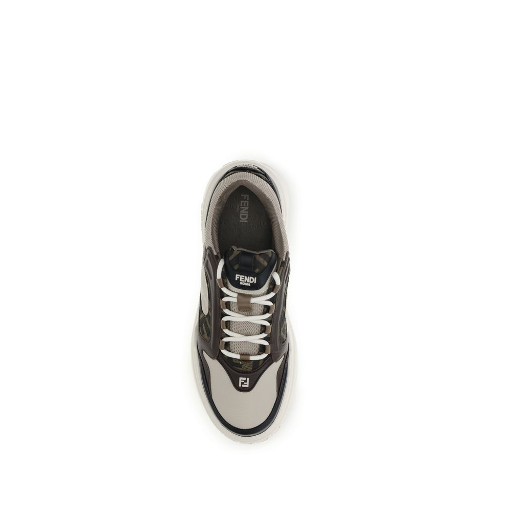 Sneakers by Fendi for men in bos taurus calf leather black & jacquard presents a on trend silhouette from the Men's Chunky Bos Taurus Calf Leather Sneakers collection, showcasing a on trend chunky style for an elevated aesthetic.