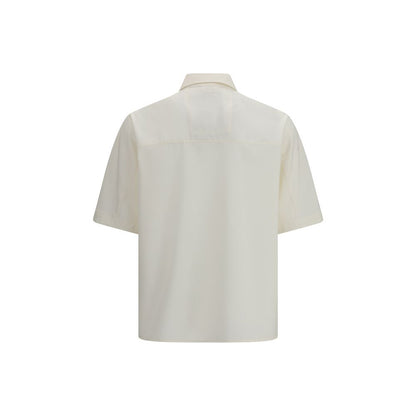 Shirt by LAMINAR for men in wool & polyester beige presents a discerning silhouette, showcasing a sophisticated and for a truly discerning finish.