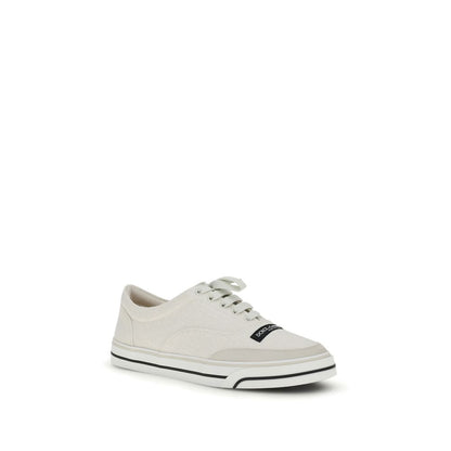 Sneakers by Dolce & Gabbana for men in polyurethane calf leather cotton & linen white features a chic design, perfectly showcasing the chic low-top style of this Men's Low Top Polyurethane Calf Leather Cotton & Linen Sneakers.