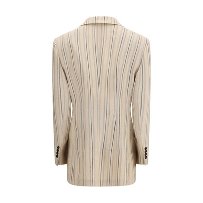 Overcoat by Dolce & Gabbana for women in silk viscose & acetate multicolor, patterned & pinstripe features an satoral silhouette, showcasing a sophisticated and satoral for a premium, timeless look.
