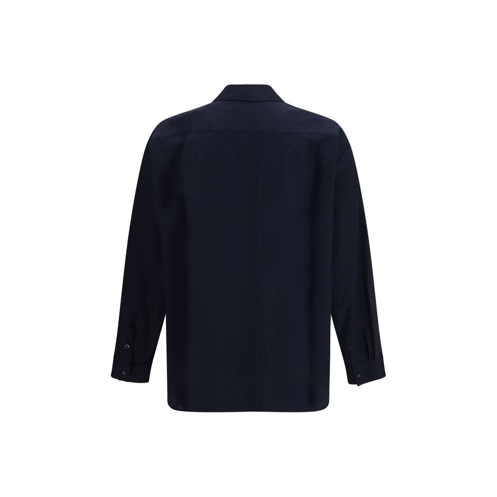 Shirt by Giorgio Armani for men in cotton blue showcases a sleek silhouette, elegantly detailed with a sleek and for a sleek finish.