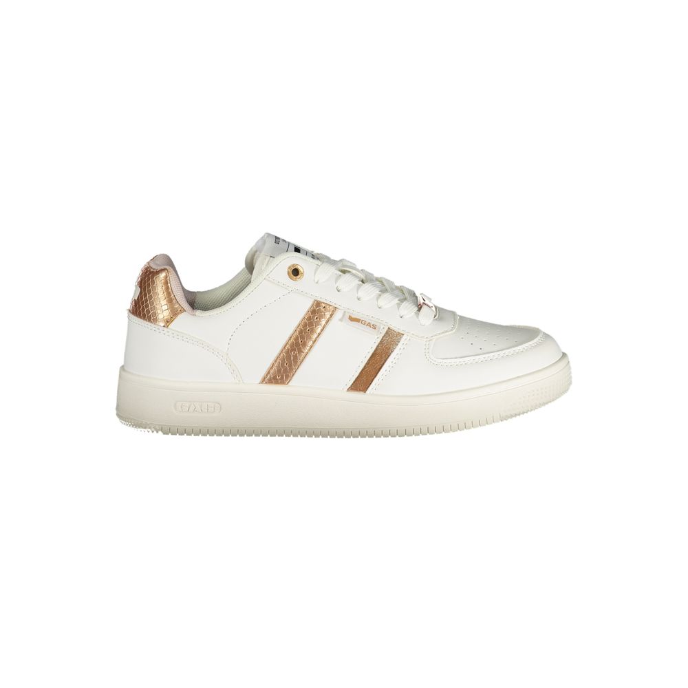 Athletic Sneakers by Gas for women in polyester polyurethane python leather bronze & white features an architectural silhouette from the Women's Athletic Polyester Polyurethane Python Leather Sneakers collection, showcasing a architectural athletic style for a architectural look.