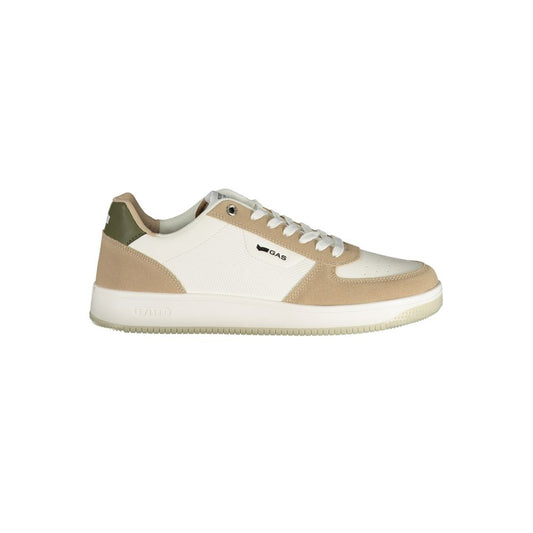 Athletic Sneakers by Gas for men in polyester & polyurethane beige, green & white showcases an impeccable silhouette, defined by an impeccable athletic style design that perfectly captures the essence of the Crisp Men's Athletic Polyester & Polyurethane Sneakers.