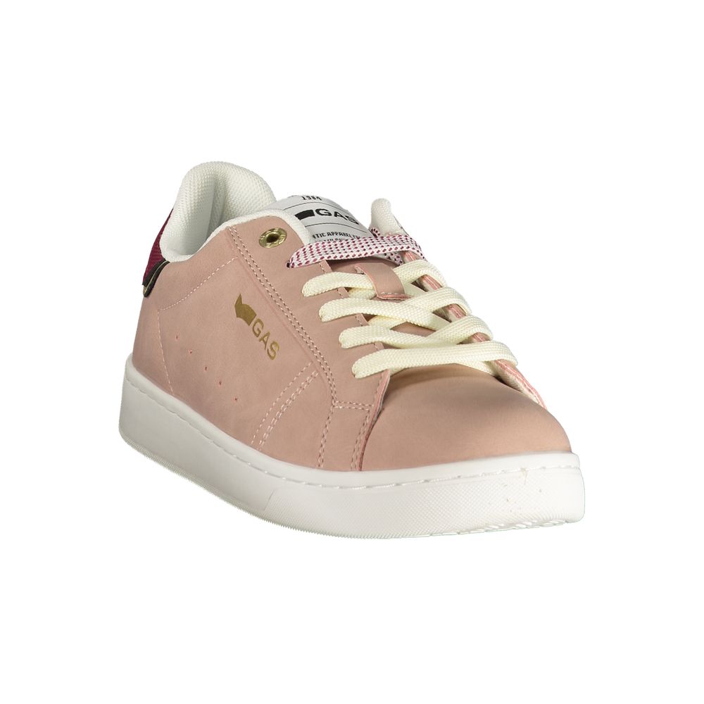 Athletic Sneakers by Gas for women in polyester & polyurethane burgundy & pink features an architectural silhouette, showcasing the premium athletic style of the Punch Women's Athletic Polyester & Polyurethane Sneakers with an architectural finish.