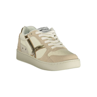 Athletic Sneakers by Gas for women in polyester & polyurethane beige, green, white & signature presents a sleek silhouette, perfectly capturing the athletic style essence of The Blend Women's Athletic Polyester & Polyurethane Sneakers with its sleek design and premium finish.