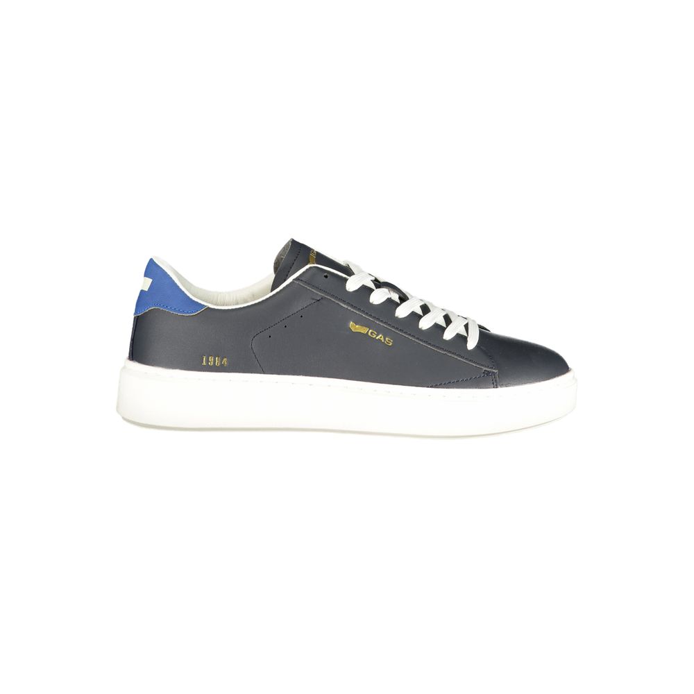 Athletic Sneakers by Gas for men in polyester & polyurethane blue & print features an architectural silhouette from the Men's Athletic Polyester & Polyurethane Sneakers collection, showcasing a architectural athletic style for a architectural look.