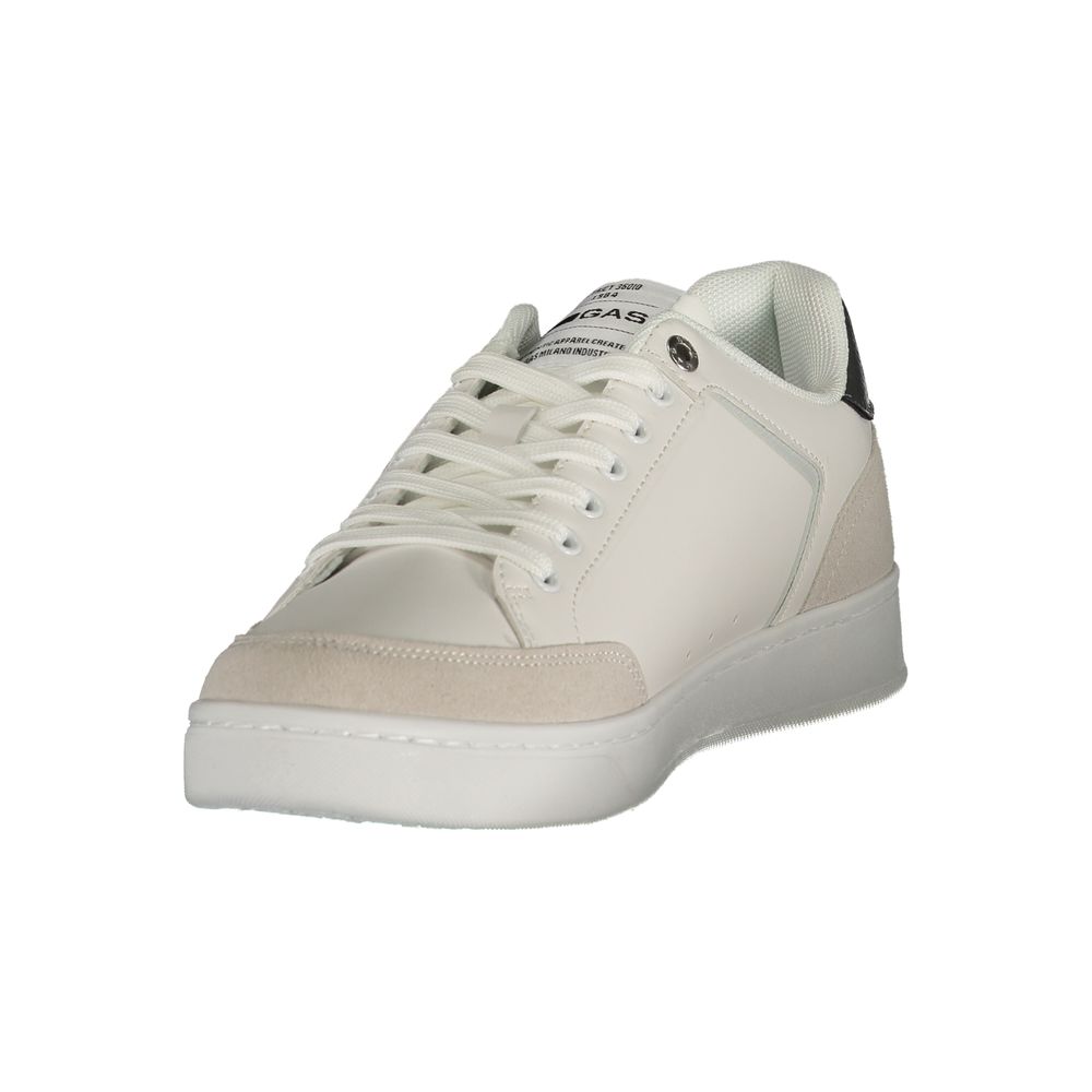 Athletic Sneakers by Gas for men in canvas polyurethane & polyester gray, white & print features an architectural silhouette from the Men's Athletic Canvas Polyurethane & Polyester Sneakers collection, showcasing a architectural athletic style for a architectural look.