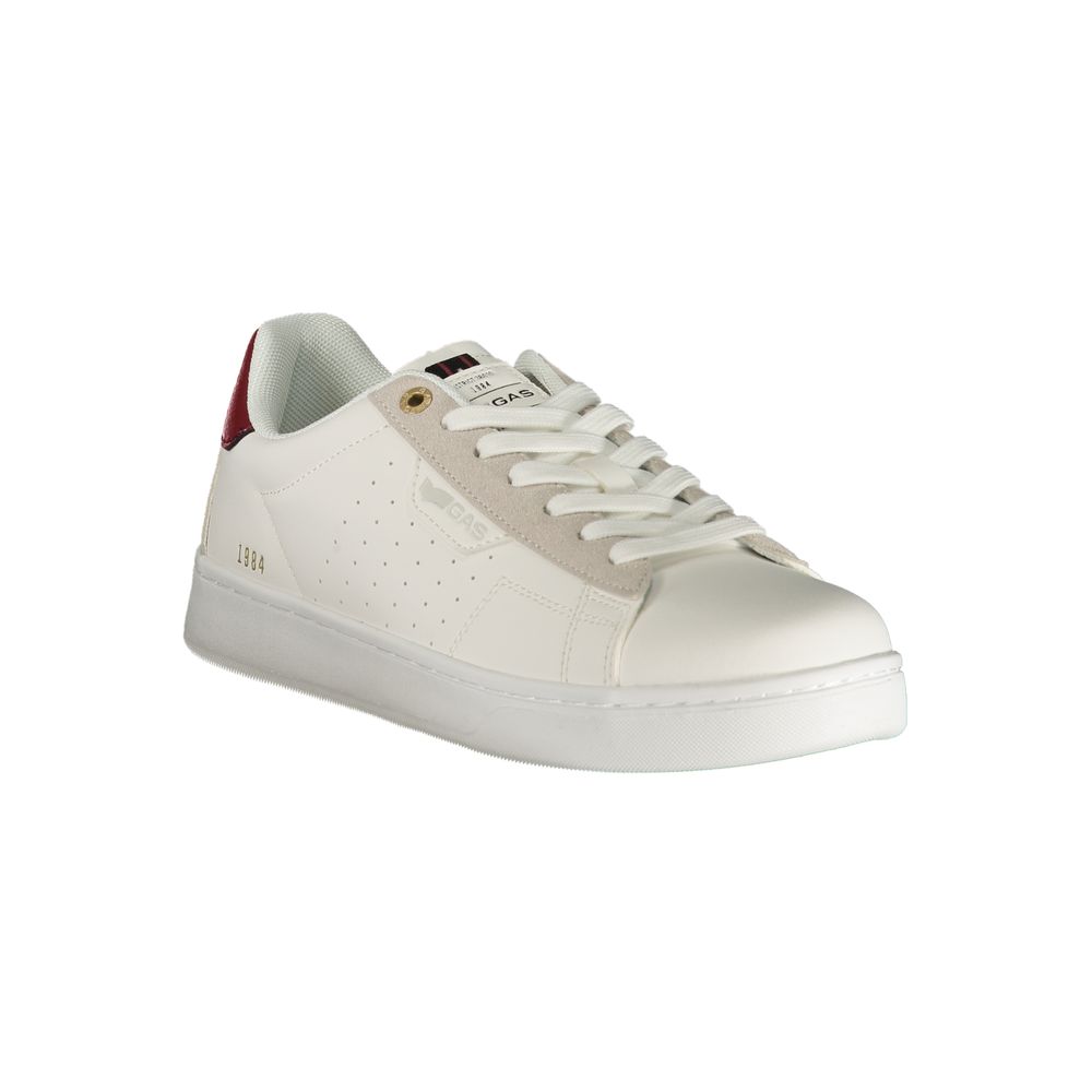 Athletic Sneakers by Gas for men in polyester & polyurethane red, white & print features an stately silhouette, showcasing the signature athletic style of the Crisp Men's Athletic Polyester & Polyurethane Sneakers collection with a truly stately finish.