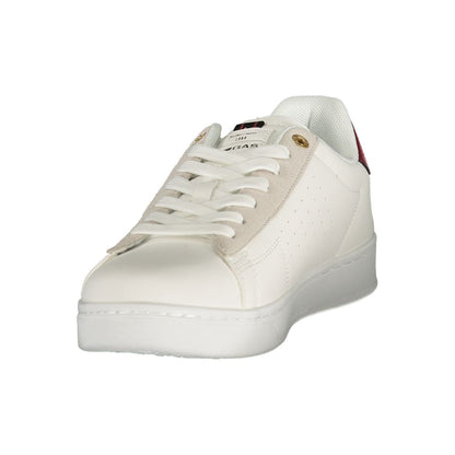 Athletic Sneakers by Gas for men in polyester & polyurethane red, white & print presents a sleek silhouette, perfectly capturing the athletic style essence of Crisp Men's Athletic Polyester & Polyurethane Sneakers with its sleek design and premium finish.