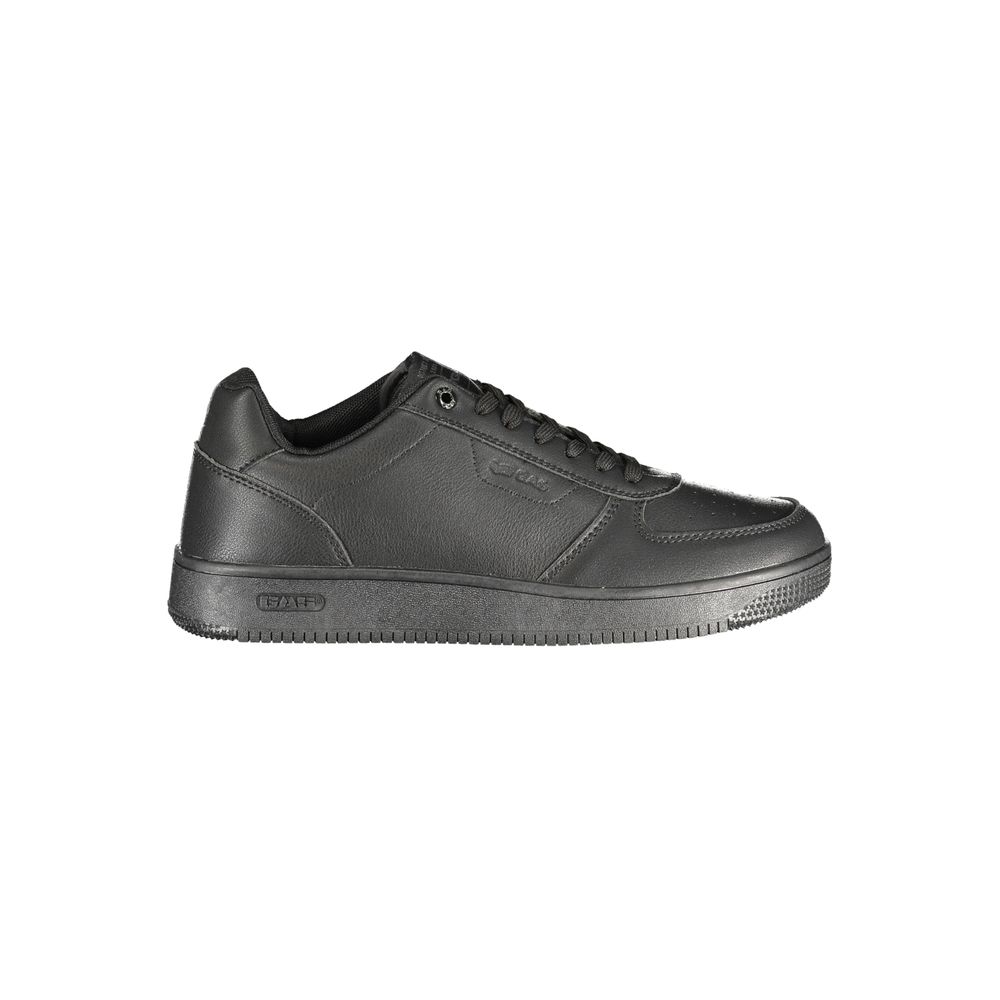 Athletic Sneakers by Gas for men in polyester black & print showcases a architectural silhouette, artfully capturing the essence of the Men's Athletic Polyester Sneakers with its signature architectural athletic style construction.