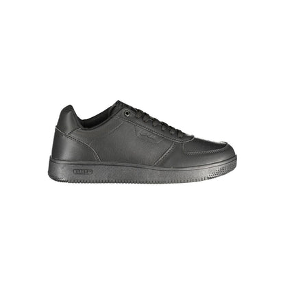Athletic Sneakers by Gas for men in polyester black & print showcases a architectural silhouette, artfully capturing the essence of the Men's Athletic Polyester Sneakers with its signature architectural athletic style construction.