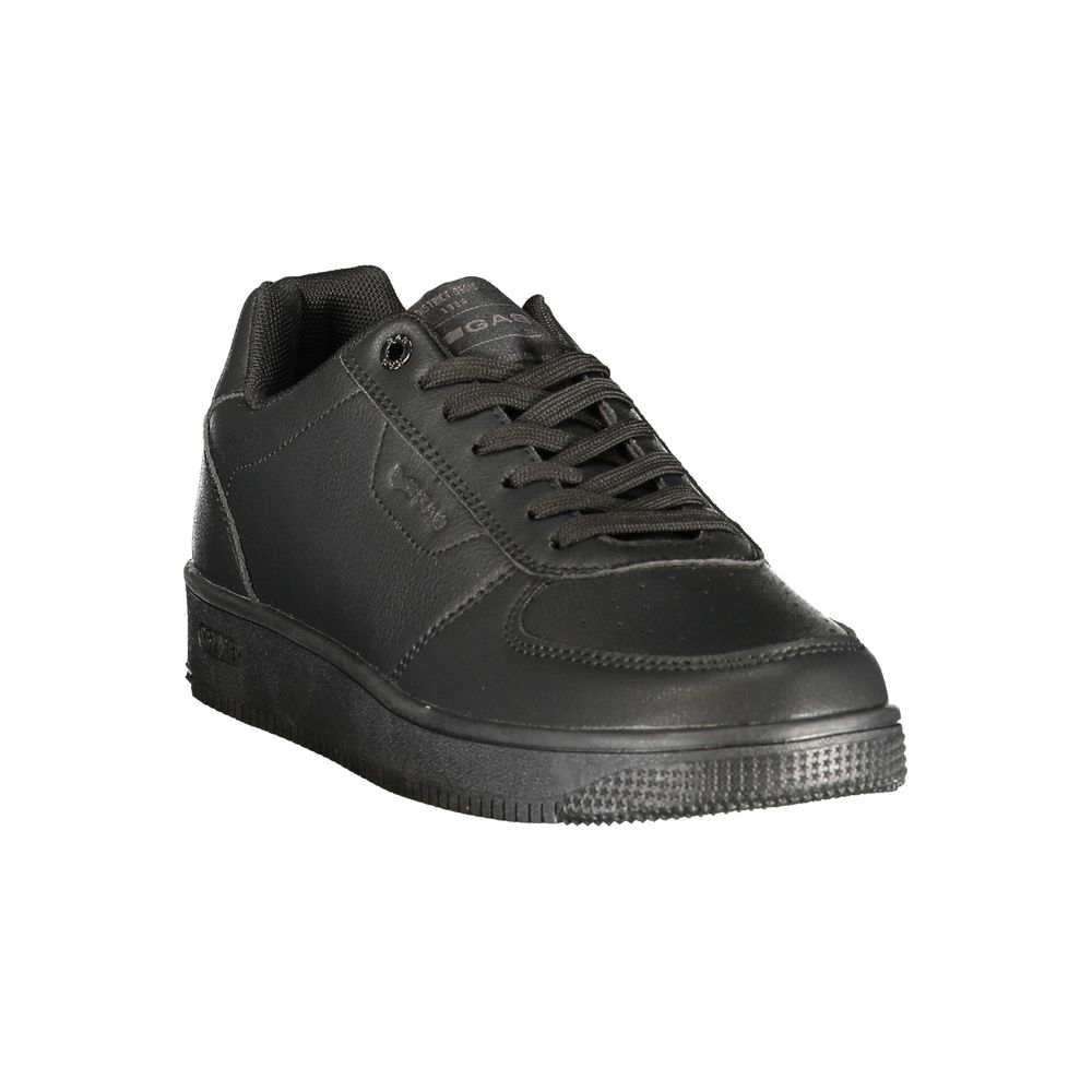 Athletic Sneakers by Gas for men in polyester black & print features an stately silhouette, showcasing the signature athletic style of the Men's Athletic Polyester Sneakers collection with a truly stately finish.