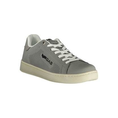 Athletic Sneakers by Gas for men in polyester & polyurethane gray features an architectural silhouette, showcasing the premium athletic style of the Men's Athletic Polyester & Polyurethane Sneakers with an architectural finish.