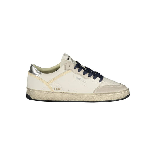 Athletic Sneakers by Gas for women in polyester & polyurethane silver & white presents a sleek silhouette, perfectly capturing the athletic style essence of Play Women's Athletic Polyester & Polyurethane Sneakers with its sleek design and premium finish.