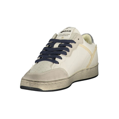 Athletic Sneakers by Gas for women in polyester & polyurethane silver & white features an stately silhouette, showcasing the signature athletic style of the Play Women's Athletic Polyester & Polyurethane Sneakers collection with a truly stately finish.