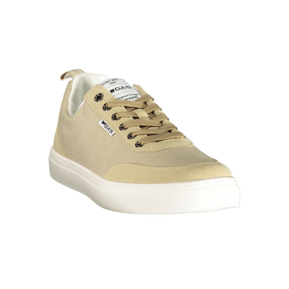 Athletic Sneakers by Gas for men in polyester & polyurethane beige & signature features an stately silhouette, showcasing the signature athletic style of the Men's Athletic Polyester & Polyurethane Sneakers collection with a truly stately finish.